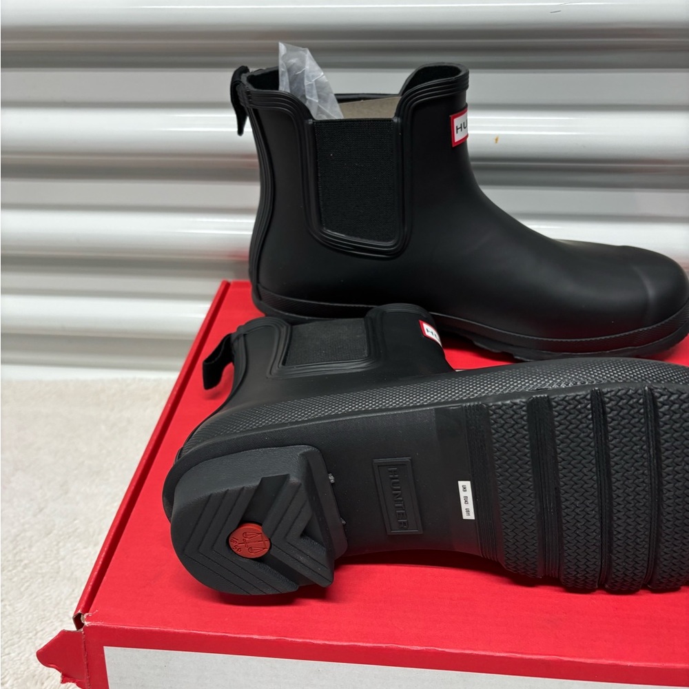 Hunter Black Ankle Boots - Picture 4 of 10